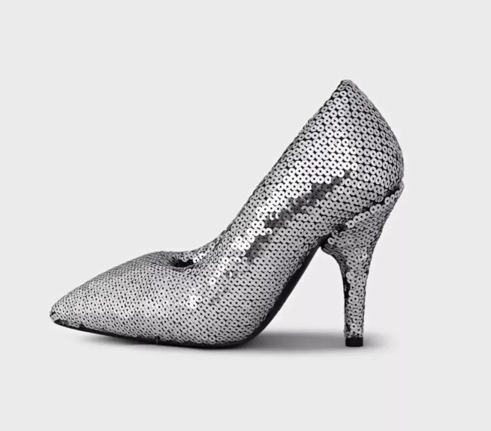 Balenciaga Gray Sequin Pointed Toe Pumps Sz.39